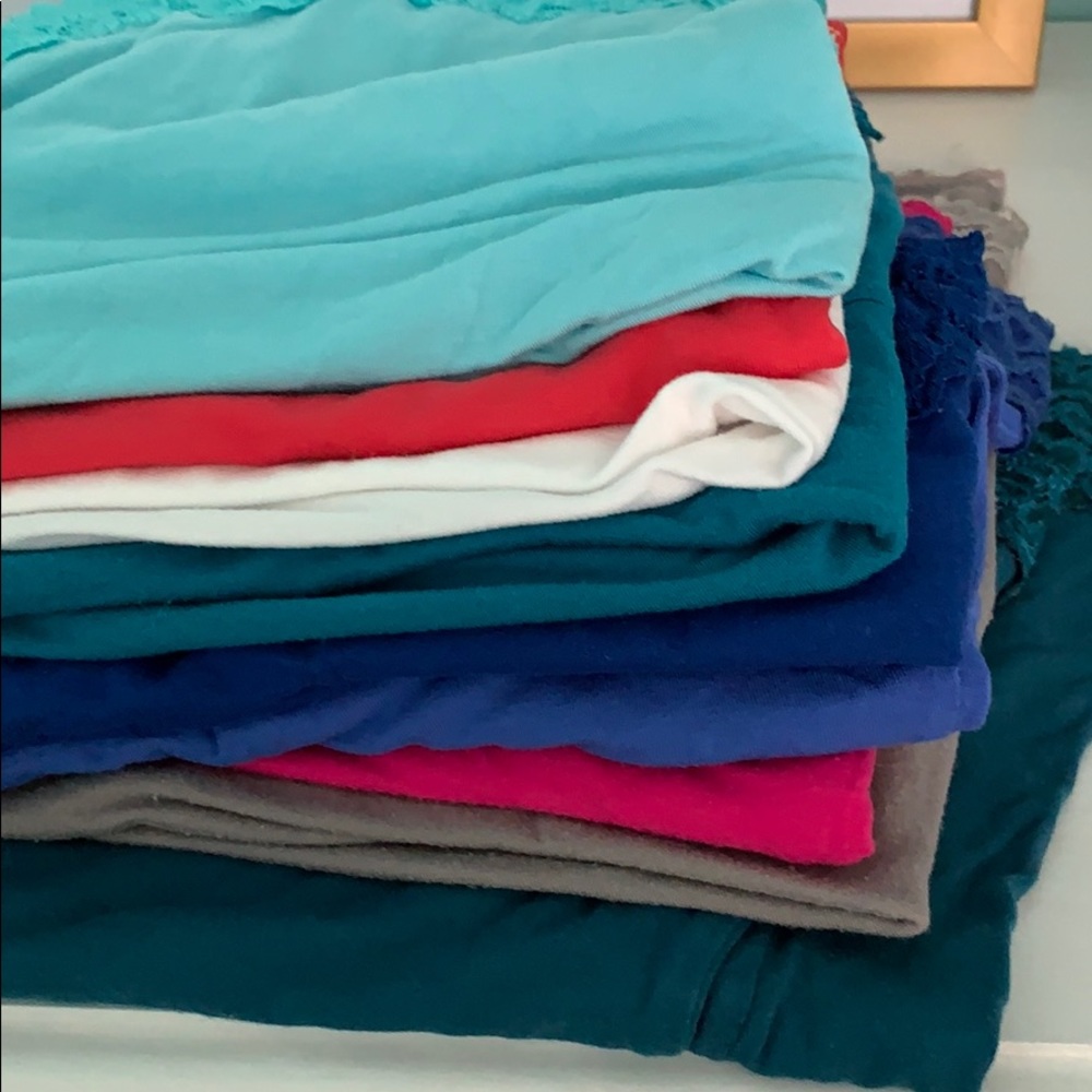 Bundle of 9 solid Lane Bryant  Lace Tanks/Camis